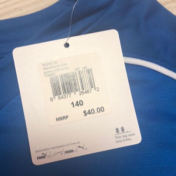 NWT Puma Blue white tee youth medium - Picture 3 of 5